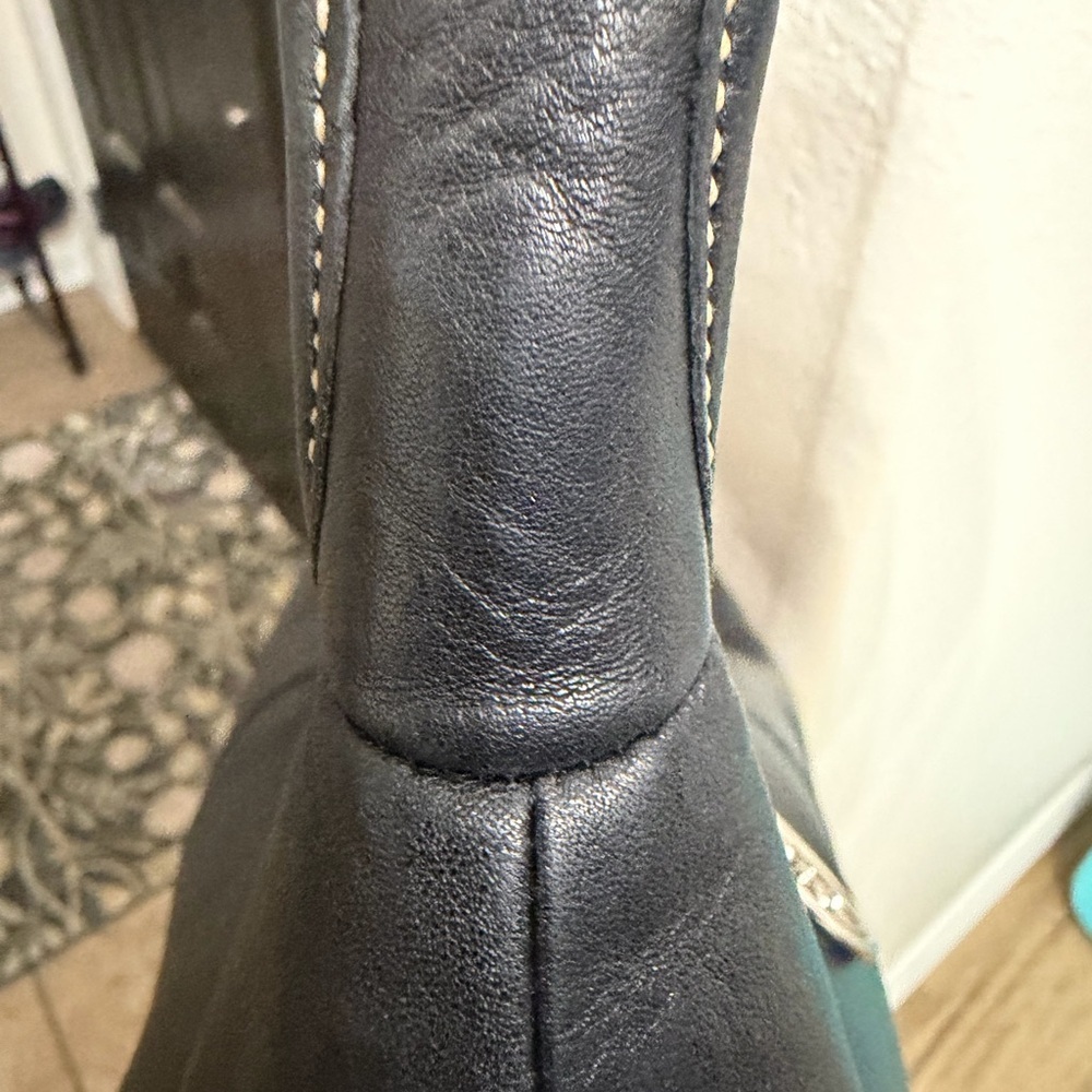 Vintage Coach Black Leather Hobo Bag with Silver Accent✨Priced to sell! - Picture 10 of 13